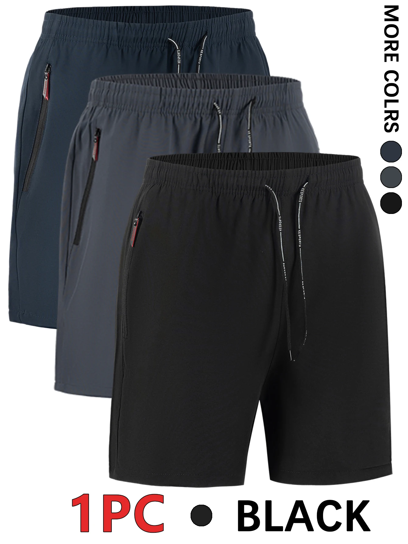 Men's Plain Regular Style Casual Sports Shorts with Drawstrings and Elastic Waistband, Elegant and Suitable for Summer Basketball and Beach Vacation, Daily Travel, Fitness and Sports and Other Scenes