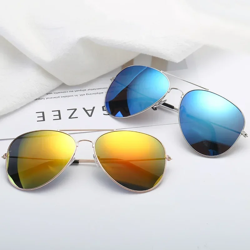 2024 Anti Reflective Vintage Pilot Sunglasses Fashionable Men\'s and Women\'s Multi-color Sunglasses Unisex Sunscreen Sunglasses