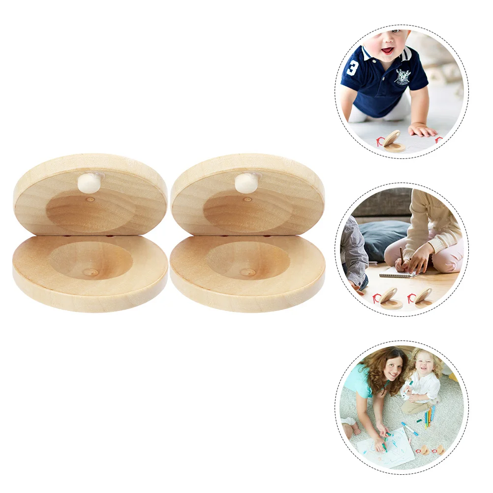 2 قطعة صنجات خشبية الآلات الموسيقية الصغيرة إصبع الزعنفة للمبتدئين دائم المحمولة اللحن الصوت الخشب الصنجات