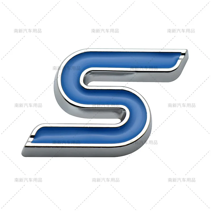 ST S 3D Metal Letter Emblem Badge Auto Rear Trunk Side Fender Sticker Decal For Ford Mondeo Focus Fiesta Car Styling Accessories