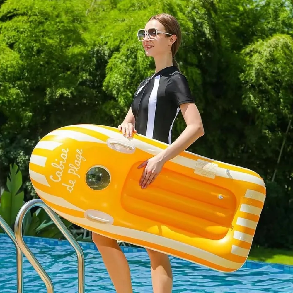 Lightweight Inflatable Surfboard Thickened Non Slip Surface Inflatable Swimming Board Rounded Edges Clear Window