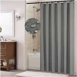 1Pc Luxurious Waffle Weave Shower Curtain Waterproof Soft Cloth Bathroom Curtains With Hooks for Modern Bathtub Decoration