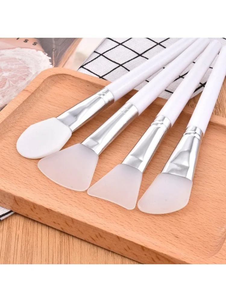 4 stks/set Witte Make-up Siliconen Gezichtsmasker Borstel Professionele Modder Crème Borstels DIY Huidverzorging Foundation Cosmetische Schoonheid Tool - afbeelding 2