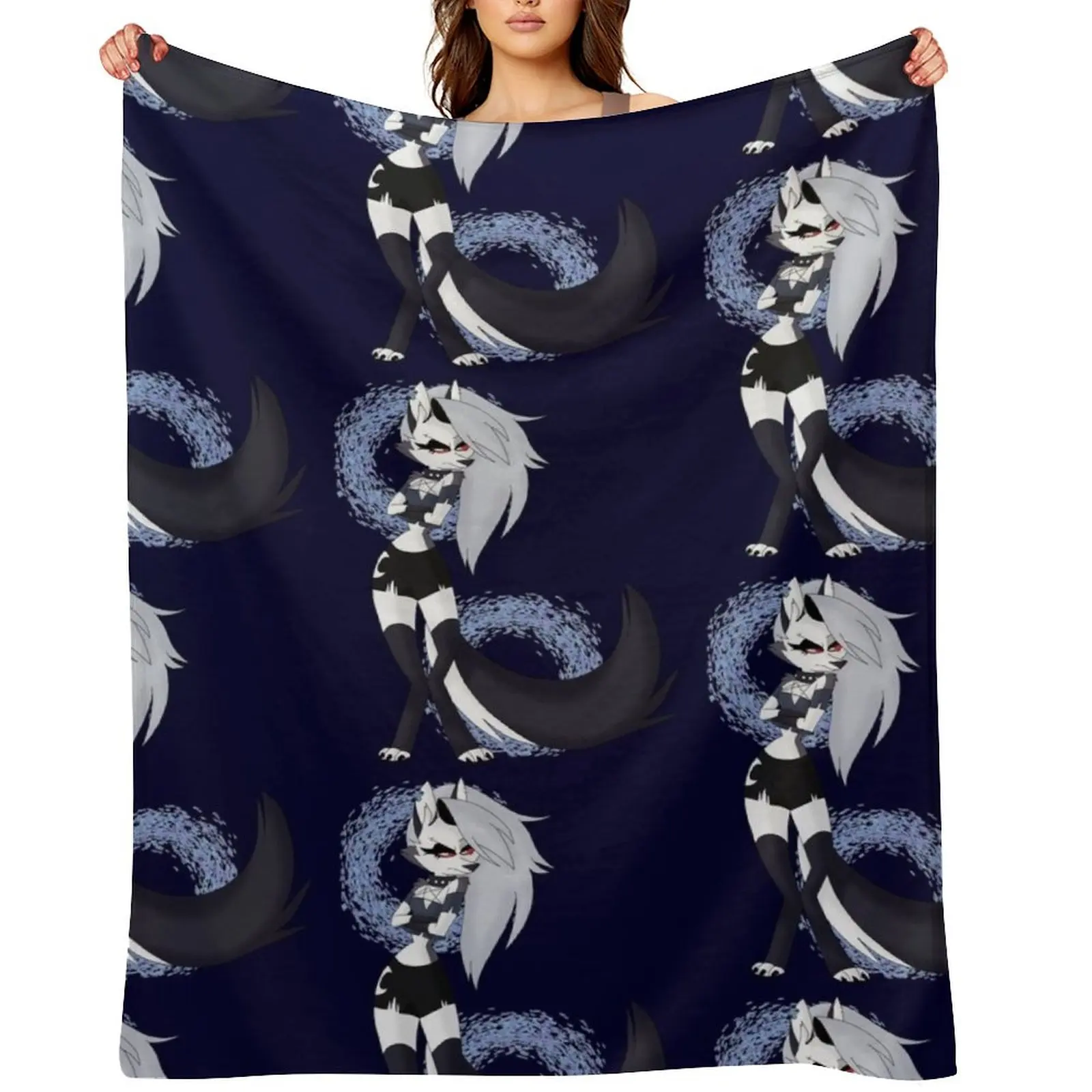 

Loona from Helluva Boss Throw Blanket Shaggy Giant Sofa Furrys Warm Blankets