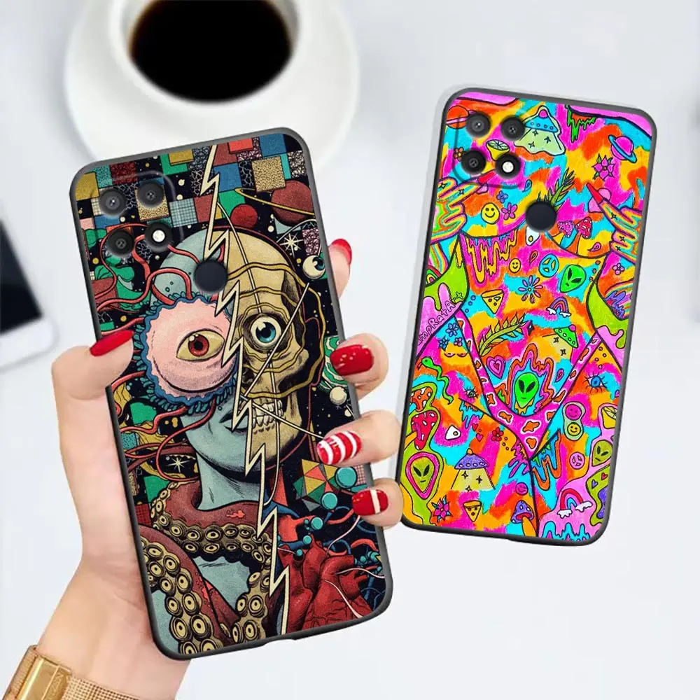 Indie Hippie Art Phone Funda Case For OPPO A98 A95 A96 A94 A93 A92S A91 A78 A74 A58 A57 A55 A53 A33 A17 TPU Case Shell Capa