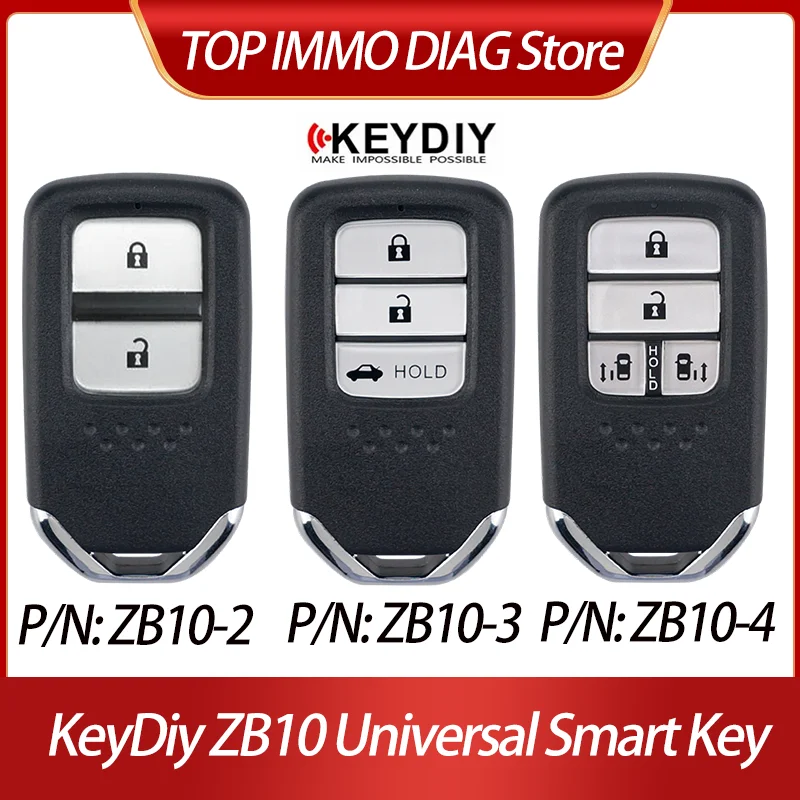 KeyDiy ZB10-2 ZB10-3 ZB10-4 Universal keyless remote Smart key for ID46 47 48 49 4A chip KD900/KD MAX/KD MINI PROG/KD X2/KD X4