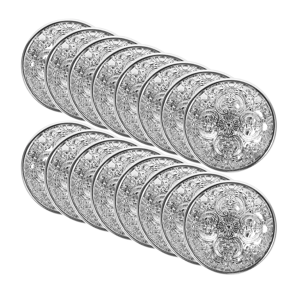 

30Pcs Vintage Hollow Metal Buttons Court Style Engraved Alloy Round Decorative Buttons for Women's Suits Jackets Coats Sewing