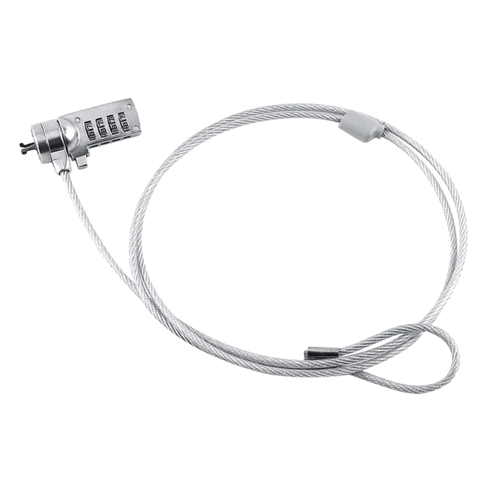 

Digital Padlock Steel Wire Silver Zinc Alloy Laptop Security Lock 4- Resettable Anti-Theft Device for Bike Coded Lock