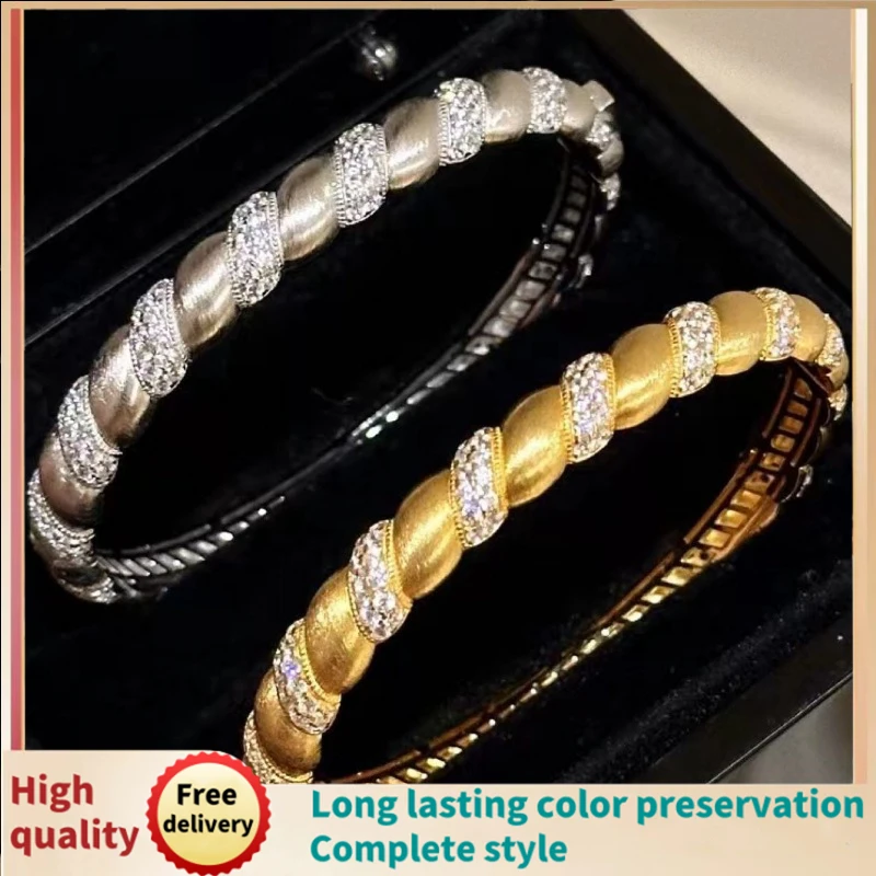 

2025 Hot twist winding brushed bracelet ladies seiko light luxury French fold wear all matching jewelry gifts