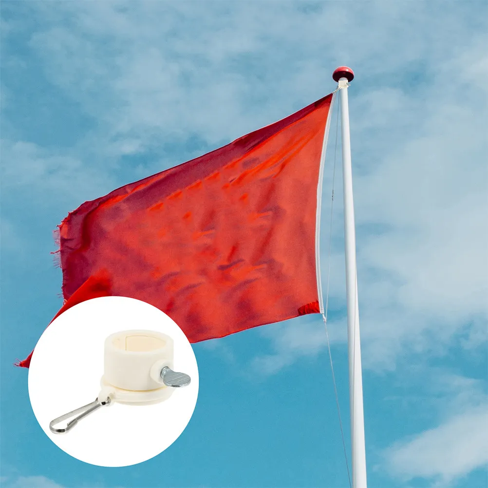 4Pcs Flagpole Rotating Clip Rings Metal Adjustable Flag Holder Outdoor Accessories Fasteners Secure Flag Attachment No Tangling