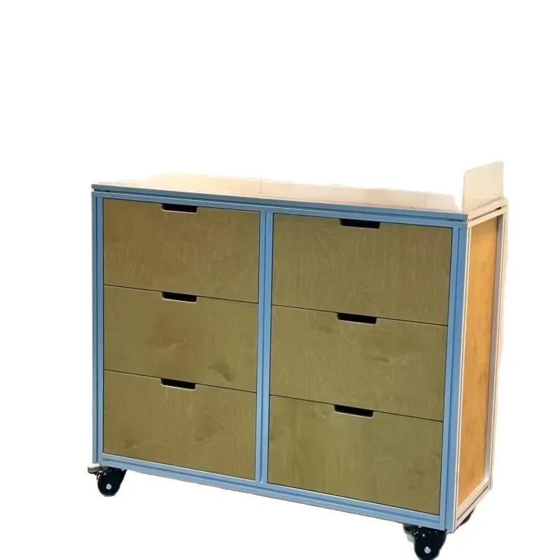 Birch ocean plate aluminum profile dining side cabinet tea cabinet simple modern hotel mobile cabinet locker