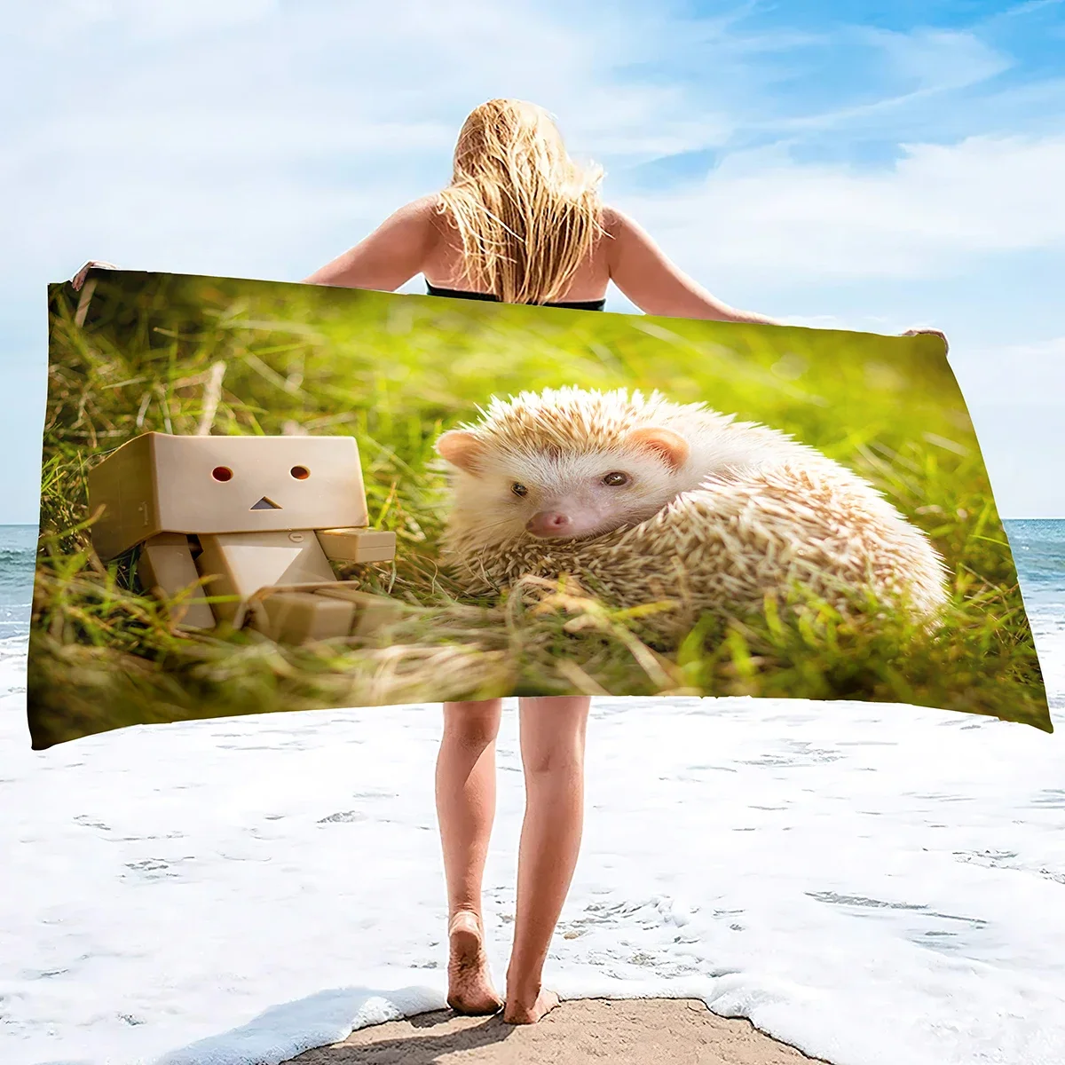 

Hedgehog Bath Towels Quick Dry and Sandproof Beach Towel for Adult Hand Bathroom Decor Soft Microfiber Hair