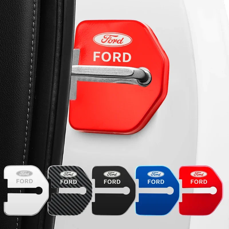 4pcs Door Lock Decoration Protection Cover Emblem case for Ford Kuga Territory Focus RS Escort Fiesta Mondeo Accessories