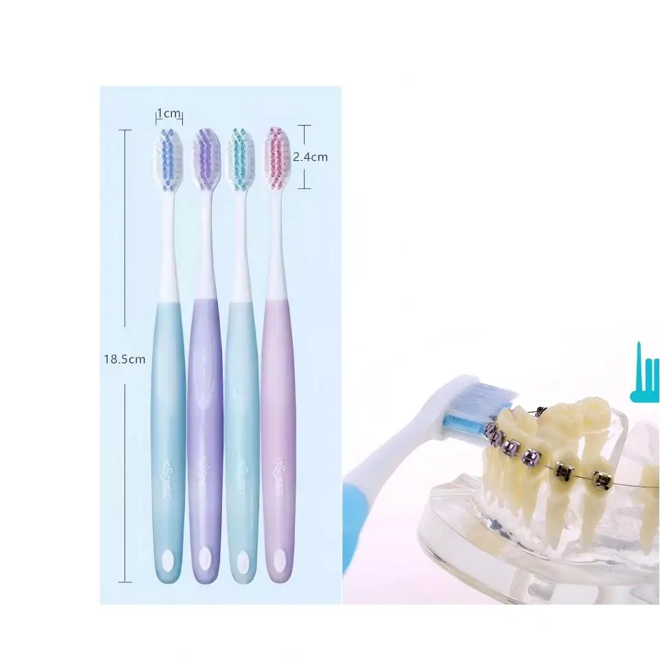 Nano Soft Silicone Toothbrush Ultra Fine Bristles Gentle Cleaning Adult Dental Brush with Non-Slip Long Handle for Receding Gums