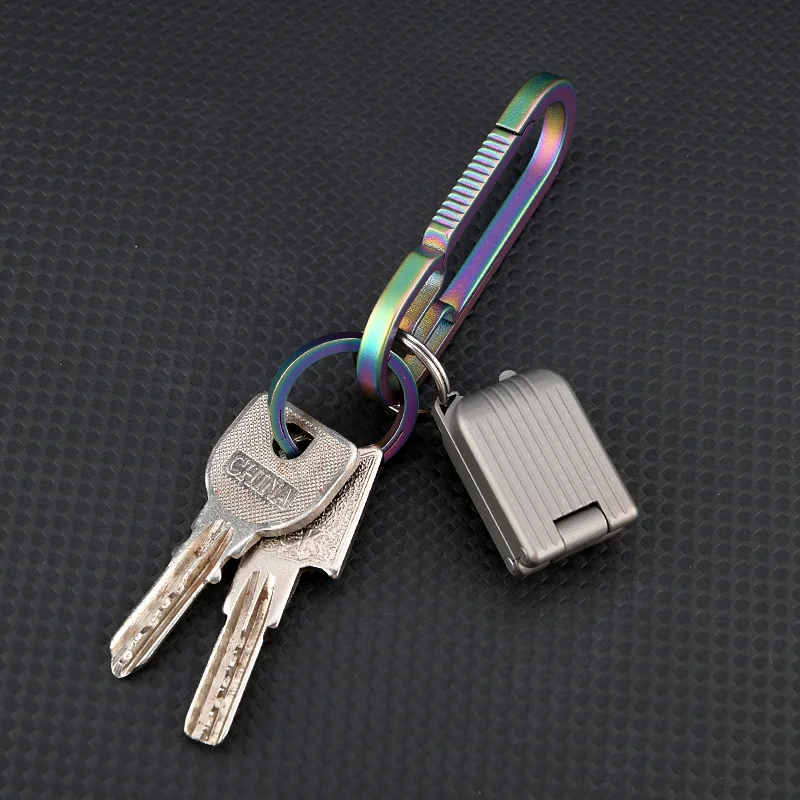 Imagem -05 - Criativo Titanium Alloy Mala Mini Faca Pingente de Chaveiro Portátil Lâmina de Aço d2 Canivete Afiado Faca de Caixa Aberta