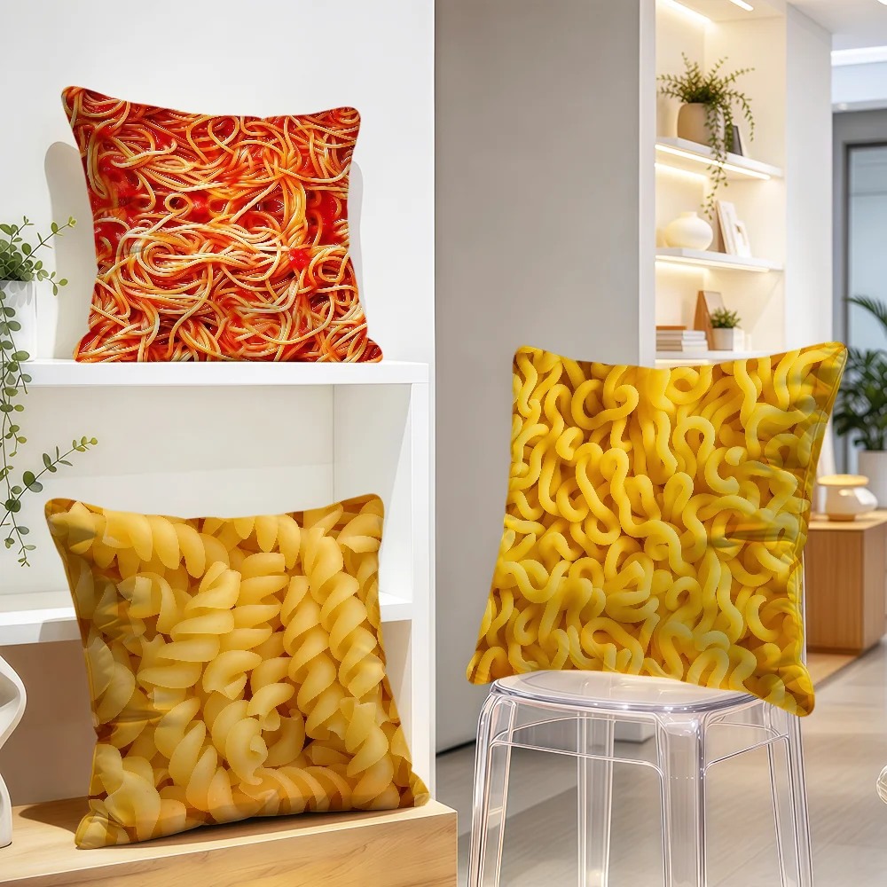 Novelty Realistic Ramen Pasta Art Pieces Cushion Cover Soft Pillowcase Double Sided Sofa Home Living Room Decor Bed Hogar Gift