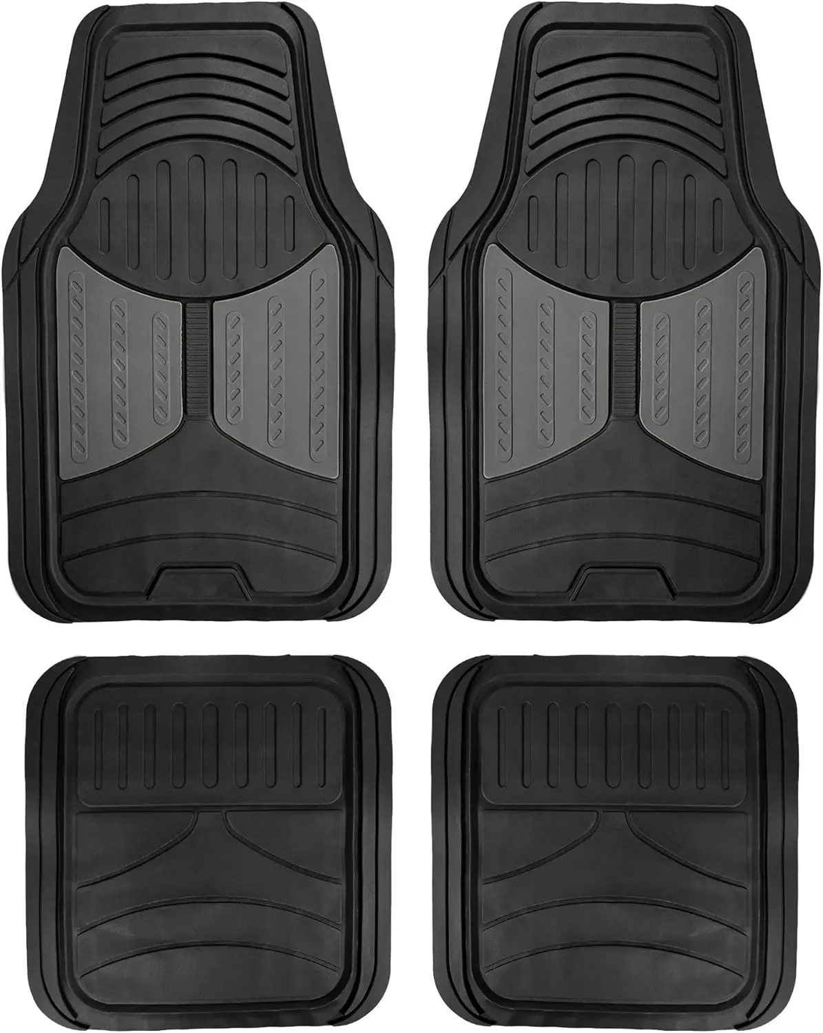 

Heavy-Duty Universal Floor Mats for Cars, SUVs, Trucks - Climaproof Rubber Gray Set