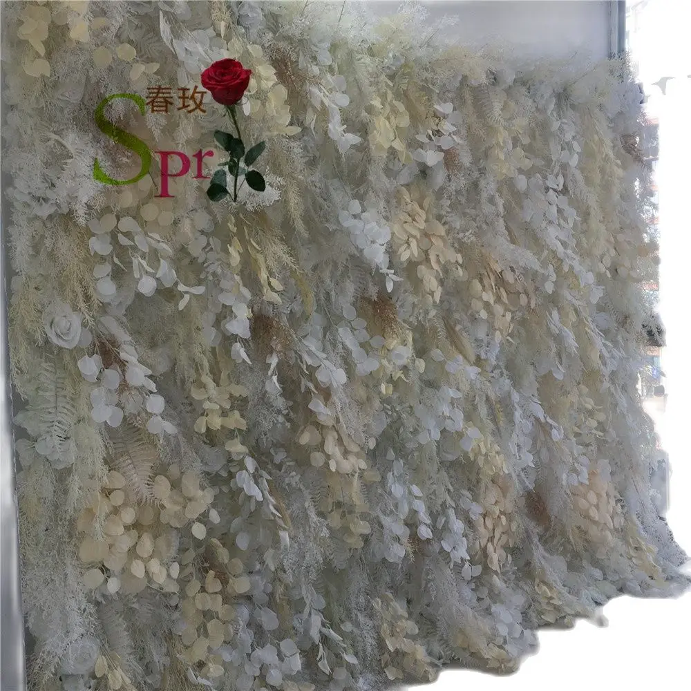 

SPR Pampas grass Supplies Decorative Home Floral Decoration Rose Peony Bouquet Silk Artificial Flower Wall Wedding Backdrop