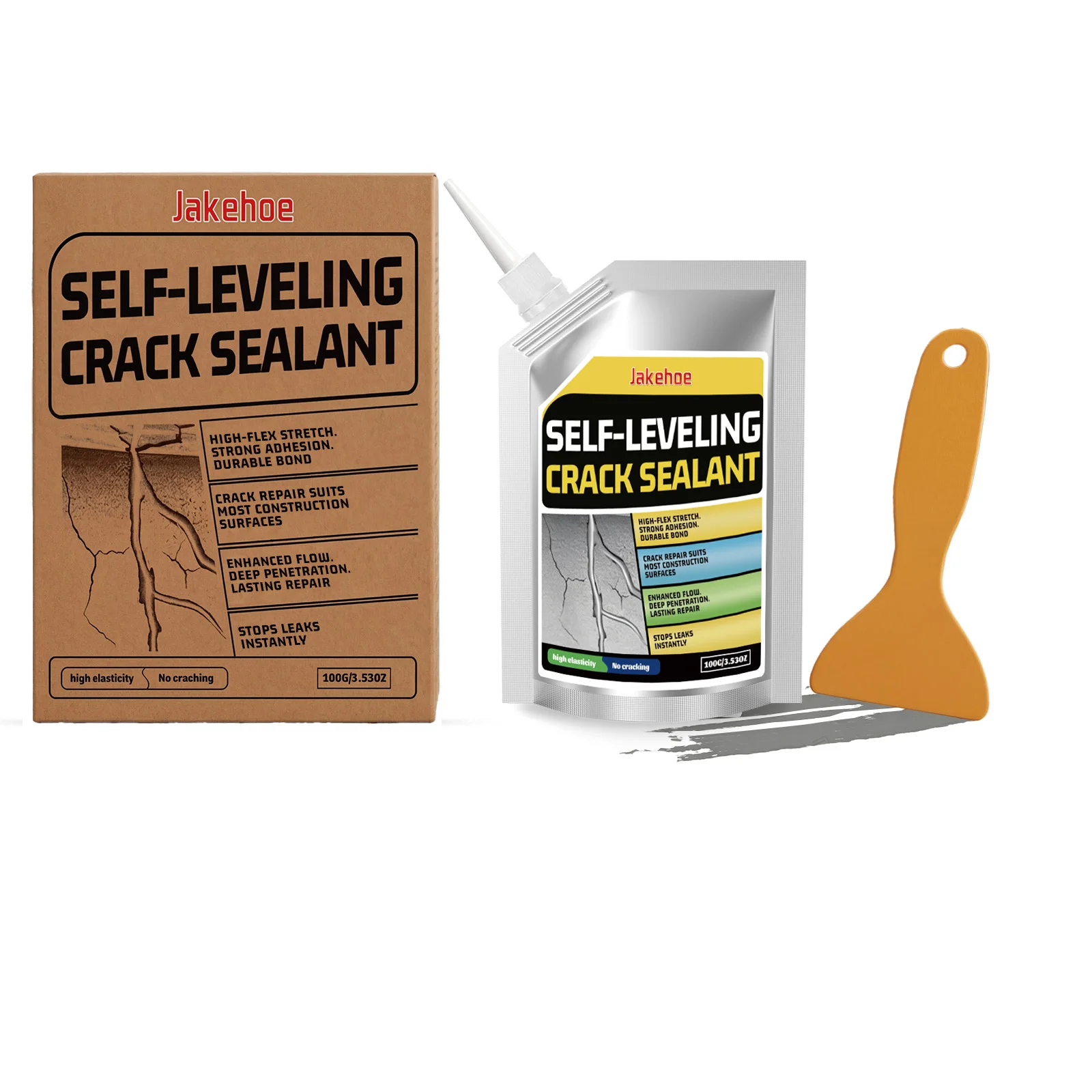 Self Leveling Crack Sealant Concrete Crack Filler Waterproof Repair Agent Smooth Finish Durable Easy Operation for Driveway Patio Floor Wall