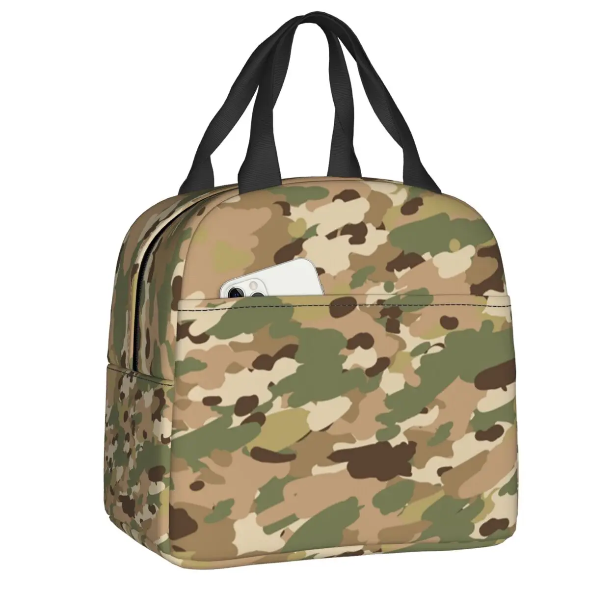 Custom NWU Digital Camo Camouflage Insulated Lunch Bag for Camping Travel Portable Cooler Thermal Lunch Box Women Kids