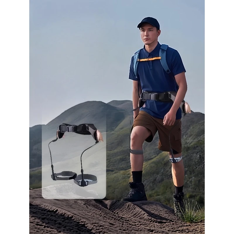 Passive Exoskeleton Hiking Assist Gear, Outdoor Trekking Walking Auxiliary Support for Knee Pressure Reduction