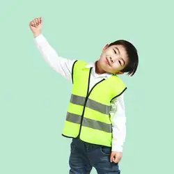 Kids Safety High Visibility Vest Reflective Yellow Fluorescent Safety Vest Clothing Children Protective Vest for School Outdoor