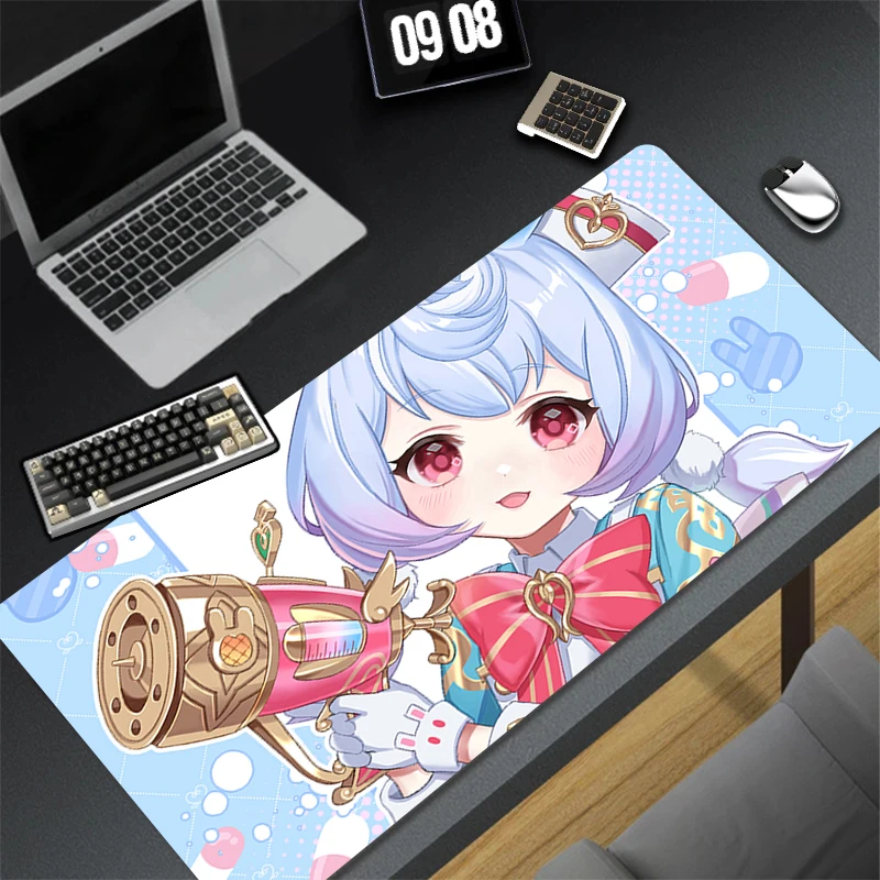 Sigewinne Genshin Impact Mouse Pad Laptop Kawaii Pink Blue Gaming Keyboard Rug XXL Anime Mousepad PC Cute Gamer Cabinet Desk Mat