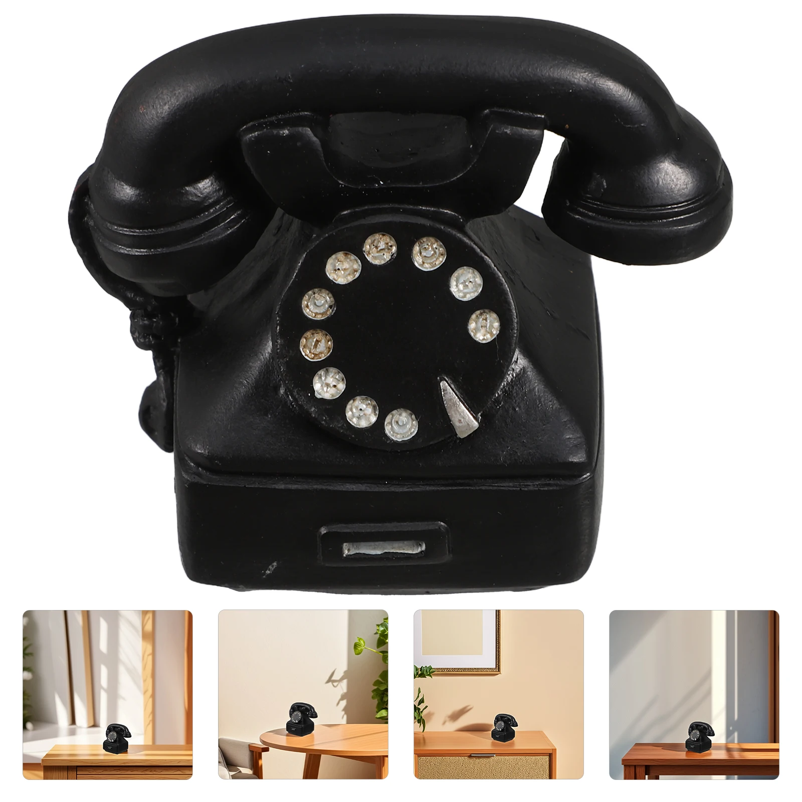 

Retro Telephone Ornament Vintage Cell Phone Prop Resin Decorative Miniature Home Office Decor Shooting Props Small Size