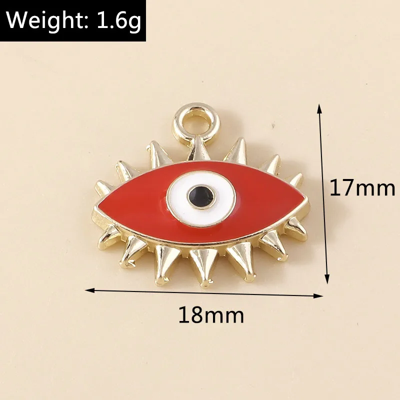 Leslie 10 Stück Türkische Augen-Anhänger, Emaille Hamsa Hand und Böser Blick Anhänger, Verbinder für Ohrringe, Armbänder, Halsketten, DIY Schmuck – Detail 11