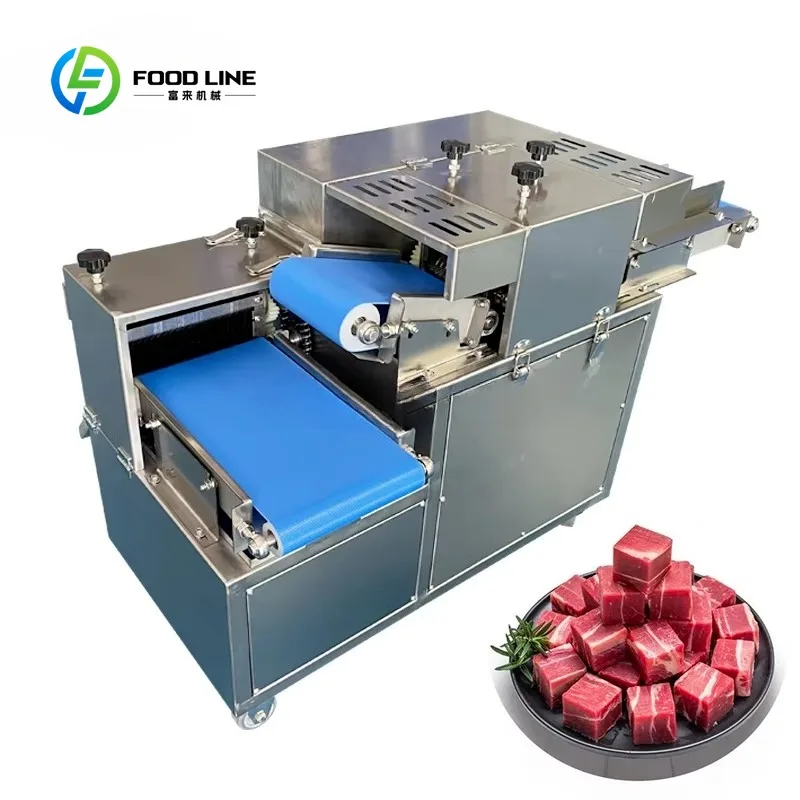 Custom made Versatile Meat Vegetable Cutting Equipment 5-30mm Adjustable Size Imported Blade Heavy Duty Stable Fresh Meat