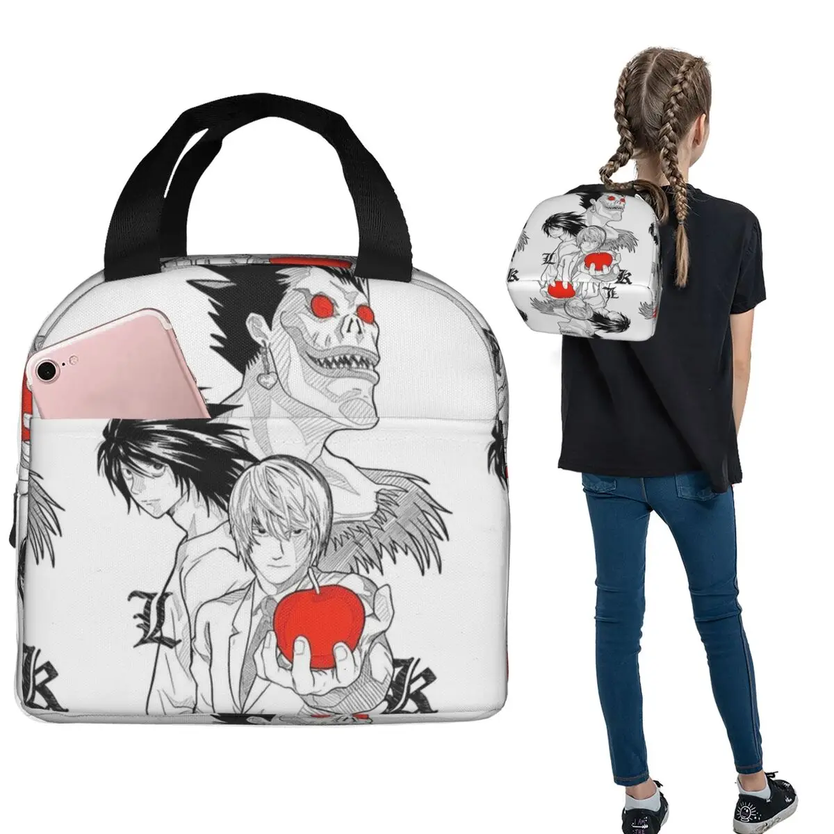 

Термосумка для обедов «Тетрадь смерти» (Death Note) для женщин и детей, герметичная, для еды, термосумка-тоут