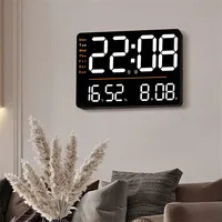 Multifunctional Wall Clocks Digital Alarm Clock Temperature Hygrometer Display 12/24h LED Clock Watch Living Room Clock Creative