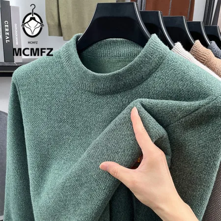 Office Casual Round Neck Knit Sweater For Men Long Sleeve Ribbed Neck Soft Knitted Material Perfect For Shirt Matching