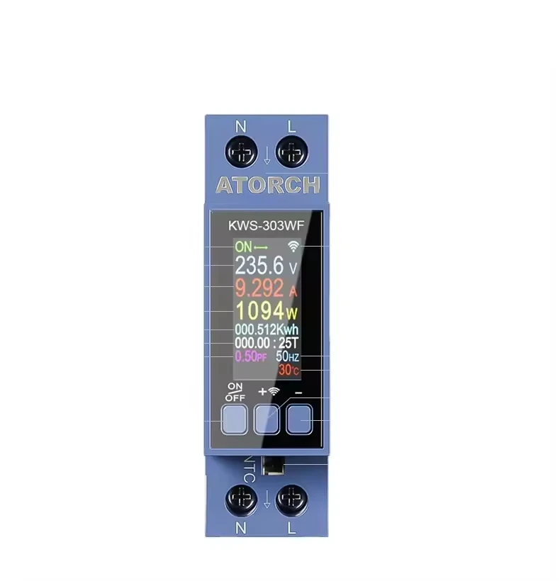 303   Wireless Connectivity Power Meter Smart Switch 8 in 1 Energy Meter 85-290V AC Timer Relay Voltage Current Electricity