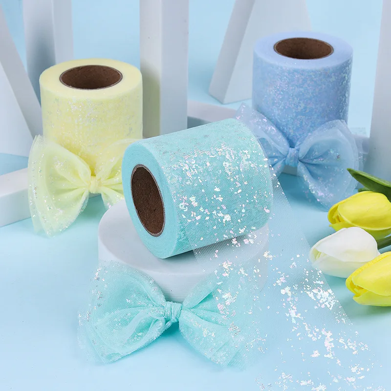 6cm *25 yards tulle satin ribbon phantom map DIY bow headdress mesh ribbon gift packaging ribbon