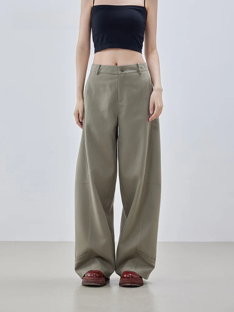 

High Waist Banana ape Casual Pants Women's Winter New Design Slimming XMOOM2024 Commute Sle Long Pants Wide Leg Trousers