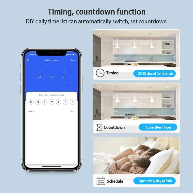 Tuya Zigbee 3.0 Smart Switch 3Gang No Neutral Wire Support 2 Way Control APP DIY Timing Breaker Works With Alexa Google Home