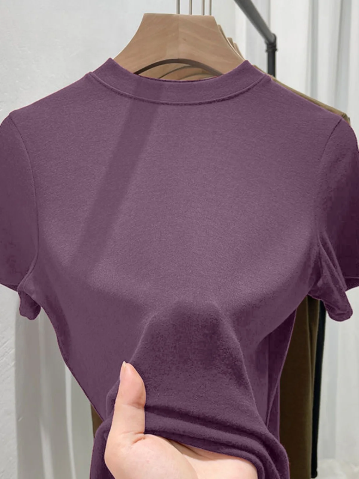 

Slimming Effect Pure Cotton Short Sleeve T-Shirt Women's Loose Fit Casual round Neck Base Shirt Large Size Versatile Summer Top