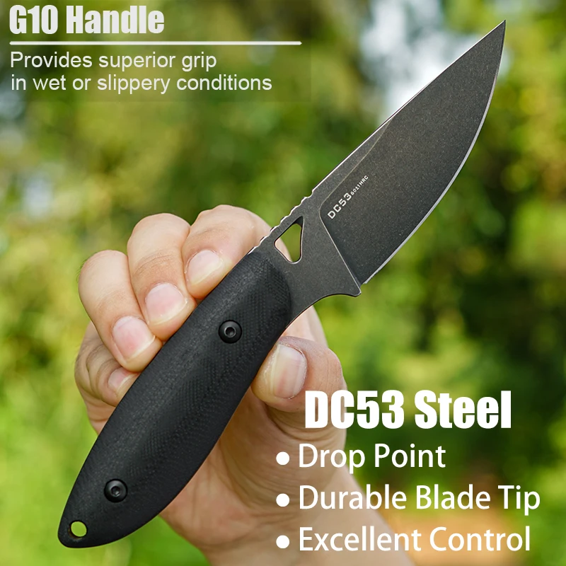 FORESAIL DC53 شفرة فولاذية سكين G10 مقبض حاد شفرة مثبتة تكتيكات التخييم الأسماك في الهواء الطلق بقاء قطع HuntingEDC سكين الفاكهة #1