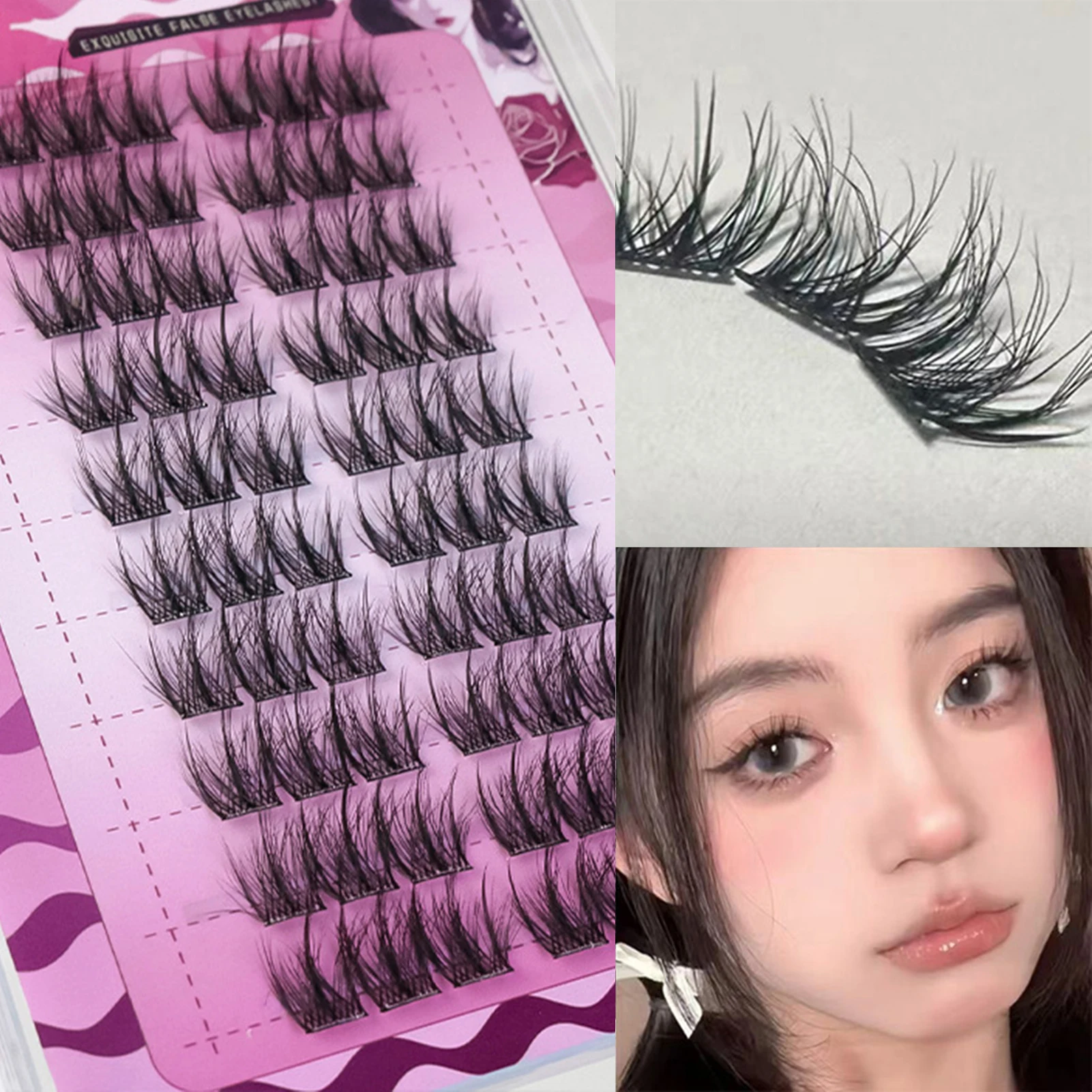 Self Adhesive Lash Clusters Daily 10-13mm Eyelash Clusters for Eye-Lifting Effect DIY Makeup Use