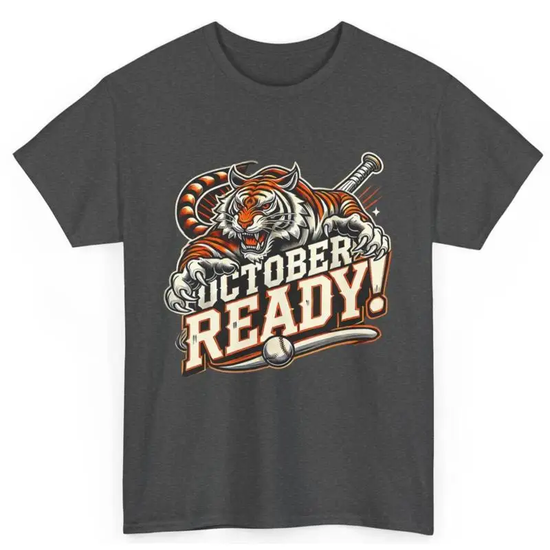 أكتوبر جاهز البيسبول النمر مروحة تي شيرت #1
