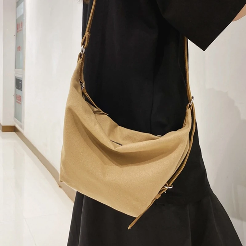 Large Capacity Shoulder Bag for Women All-Matching Crossbody Bag Japanese Casual Bag Solid Casual Bag