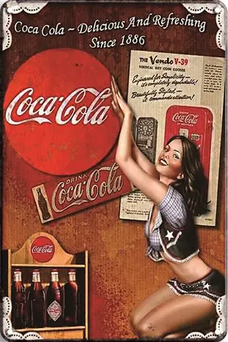 Vintage Metal Sign Girl Tin Signs Wall Decor for Home Bar Pu