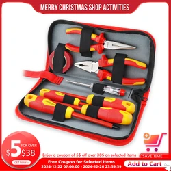 Hi-Spec 8pc Approved Insulated Electrician Tool Set S2 Magnetic Screwdriver  Tester Electric Tape Cutting Pliers