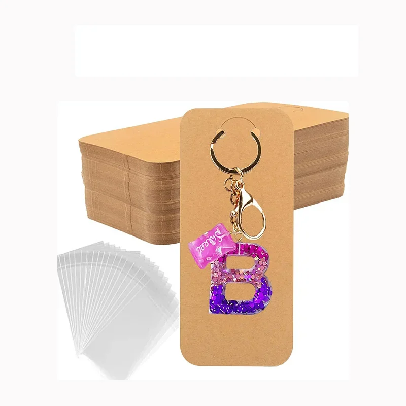 

30pcs/lot Keychain Cards Necklace Display Holder Paper Keyring Key Rings Organizers Cards For Making Jewelry Packaging Findings