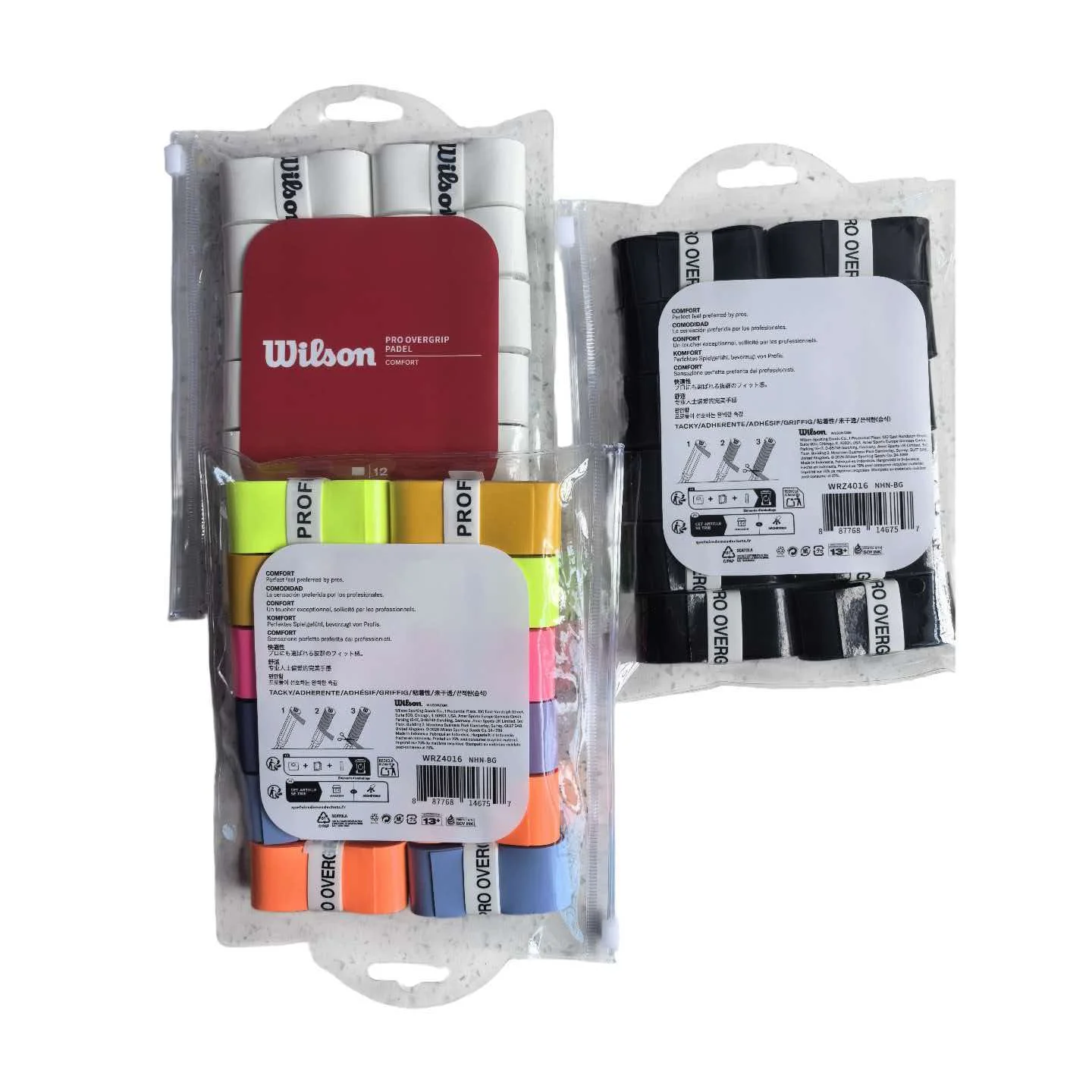 Wilson 12PCS Tennis Racket Overgrip Sweat Band Absorption Grip PU Badminton Racket Handle Grip Tennis Griptape Padel Racket Grip
