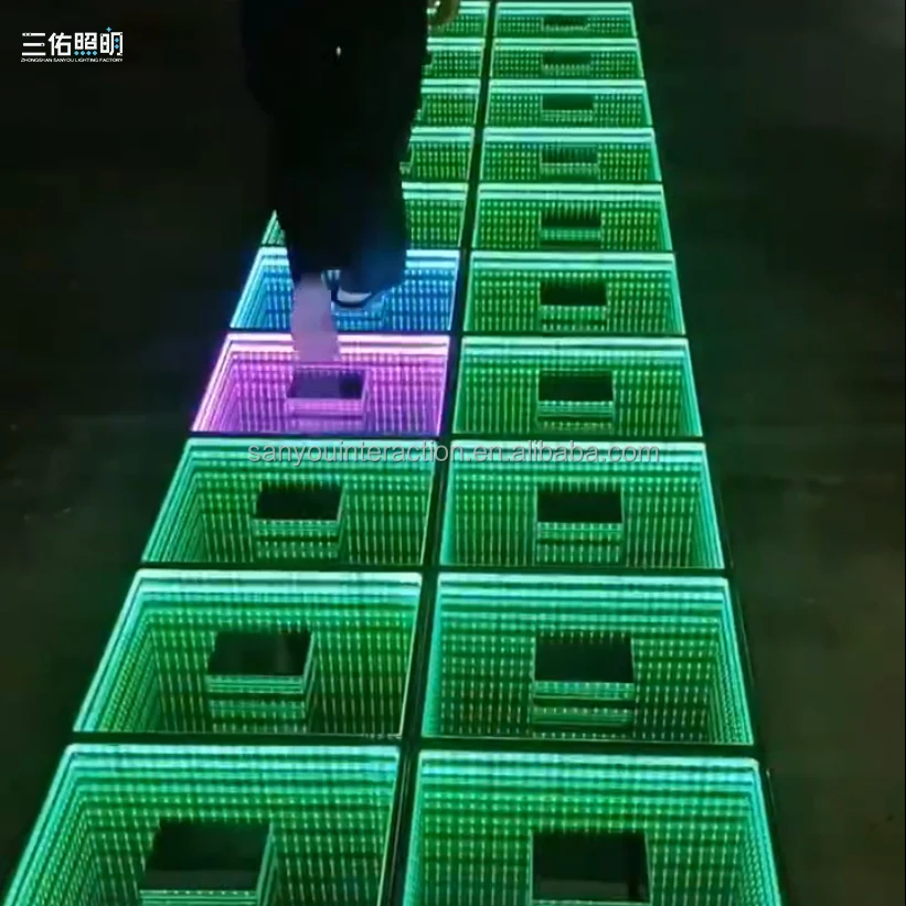 Magnetic Wireless LED Matrix Light Wedding Party Interactive Dancing LED Dance Floor Soft Warm White Beam Lights DMX512 Control