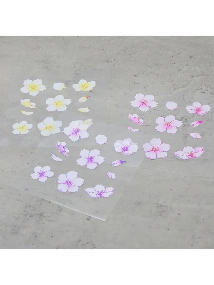 1 SET Sakura-Kirschblüten-Aufkleber, wasserdichter Vinyl-Aufkleber für Auto, Motorrad, Roller, Helm-Dekoration