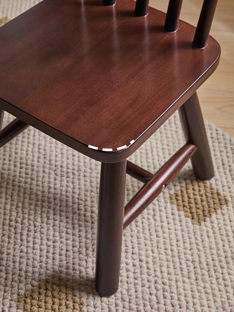 

Nordic solid wood small chair household low stool living room soft bag square stool with backrest small bench door shoe changing