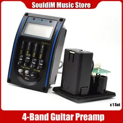 4 Band LC-4 Acoustic Guitar Preamp Guitarra EQ Equalizer Piezo Pickup with Tuner Violao Accessories Drop shipping